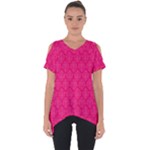 Pink Pattern, Abstract, Background, Bright Cut Out Side Drop T-Shirt
