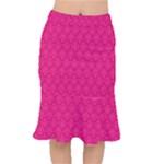 Pink Pattern, Abstract, Background, Bright Short Mermaid Skirt