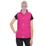 Pink Pattern, Abstract, Background, Bright Women s Button Up Vest