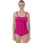 Pink Pattern, Abstract, Background, Bright Twist Front Tankini Set