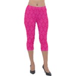 Pink Pattern, Abstract, Background, Bright Lightweight Velour Capri Leggings 