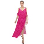 Pink Pattern, Abstract, Background, Bright Maxi Chiffon Cover Up Dress