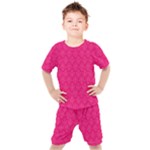 Pink Pattern, Abstract, Background, Bright Kids  T-Shirt and Shorts Set