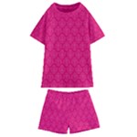 Pink Pattern, Abstract, Background, Bright Kids  Swim T-Shirt and Shorts Set