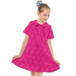 Pink Pattern, Abstract, Background, Bright Kids  Short Sleeve Shirt Dress