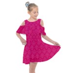 Pink Pattern, Abstract, Background, Bright Kids  Shoulder Cutout Chiffon Dress