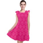 Pink Pattern, Abstract, Background, Bright Tie Up Tunic Dress