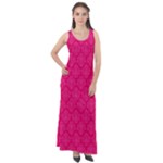 Pink Pattern, Abstract, Background, Bright Sleeveless Velour Maxi Dress