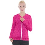 Pink Pattern, Abstract, Background, Bright Casual Zip Up Jacket