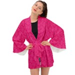 Pink Pattern, Abstract, Background, Bright Long Sleeve Kimono