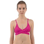 Pink Pattern, Abstract, Background, Bright Wrap Around Bikini Top