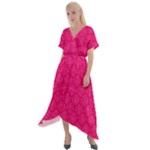 Pink Pattern, Abstract, Background, Bright Cross Front Sharkbite Hem Maxi Dress