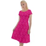 Pink Pattern, Abstract, Background, Bright Classic Short Sleeve Dress