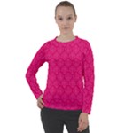 Pink Pattern, Abstract, Background, Bright Women s Long Sleeve Raglan T-Shirt