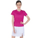 Pink Pattern, Abstract, Background, Bright Women s Sports Top