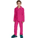 Pink Pattern, Abstract, Background, Bright Kids  Long Sleeve Velvet Pajamas Set