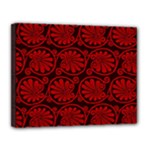 Red Floral Pattern Floral Greek Ornaments Canvas 14  x 11  (Stretched)