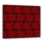Red Floral Pattern Floral Greek Ornaments Canvas 24  x 20  (Stretched)