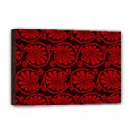 Red Floral Pattern Floral Greek Ornaments Deluxe Canvas 18  x 12  (Stretched)