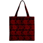 Red Floral Pattern Floral Greek Ornaments Zipper Grocery Tote Bag