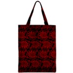 Red Floral Pattern Floral Greek Ornaments Zipper Classic Tote Bag