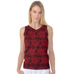 Red Floral Pattern Floral Greek Ornaments Women s Basketball Tank Top