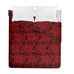 Red Floral Pattern Floral Greek Ornaments Duvet Cover Double Side (Full/ Double Size) from ZippyPress