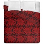 Red Floral Pattern Floral Greek Ornaments Duvet Cover Double Side (California King Size)