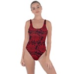 Red Floral Pattern Floral Greek Ornaments Bring Sexy Back Swimsuit