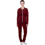 Red Floral Pattern Floral Greek Ornaments Casual Jacket and Pants Set