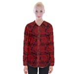 Red Floral Pattern Floral Greek Ornaments Womens Long Sleeve Shirt