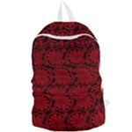Red Floral Pattern Floral Greek Ornaments Foldable Lightweight Backpack