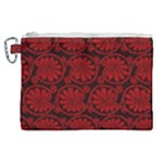 Red Floral Pattern Floral Greek Ornaments Canvas Cosmetic Bag (XL)