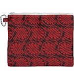 Red Floral Pattern Floral Greek Ornaments Canvas Cosmetic Bag (XXXL)