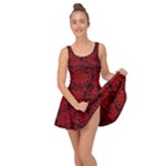 Red Floral Pattern Floral Greek Ornaments Inside Out Casual Dress