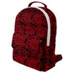 Red Floral Pattern Floral Greek Ornaments Flap Pocket Backpack (Small)