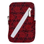 Red Floral Pattern Floral Greek Ornaments Belt Pouch Bag (Small)