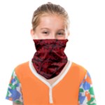 Red Floral Pattern Floral Greek Ornaments Face Covering Bandana (Kids)