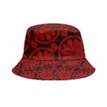 Red Floral Pattern Floral Greek Ornaments Inside Out Bucket Hat