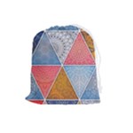 Texture With Triangles Drawstring Pouch (Large)