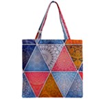 Texture With Triangles Zipper Grocery Tote Bag