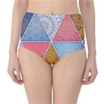 Texture With Triangles Classic High-Waist Bikini Bottoms