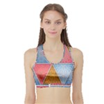 Texture With Triangles Sports Bra with Border