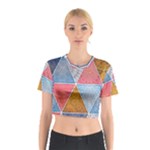 Texture With Triangles Cotton Crop Top