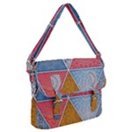 Texture With Triangles Buckle Messenger Bag
