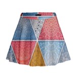 Texture With Triangles Mini Flare Skirt