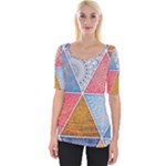 Texture With Triangles Wide Neckline T-Shirt