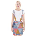 Texture With Triangles Braces Suspender Skirt