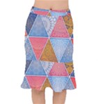 Texture With Triangles Short Mermaid Skirt