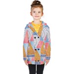 Texture With Triangles Kids  Double Breasted Button Coat